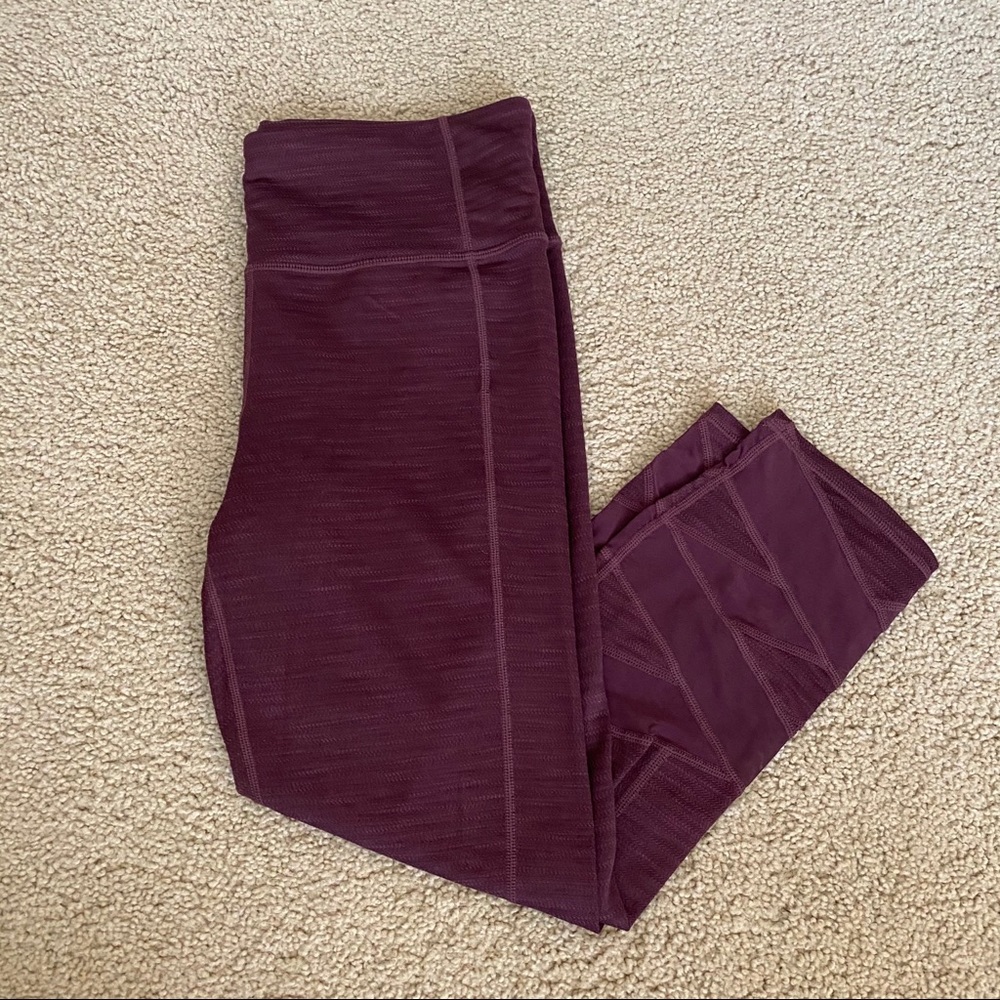 Athleta Crop Leggings w/ mesh bottom